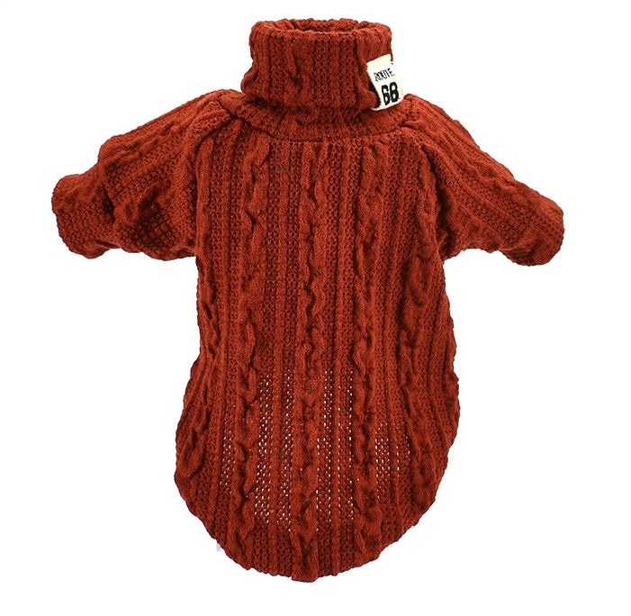 Dog Sweater Turtleneck Solid Color  Warm Cotton For Puppy Small Medium Dogs Sweatshirt Jacket