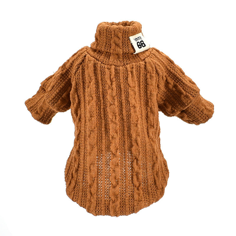 Dog Sweater Turtleneck Solid Color  Warm Cotton For Puppy Small Medium Dogs Sweatshirt Jacket