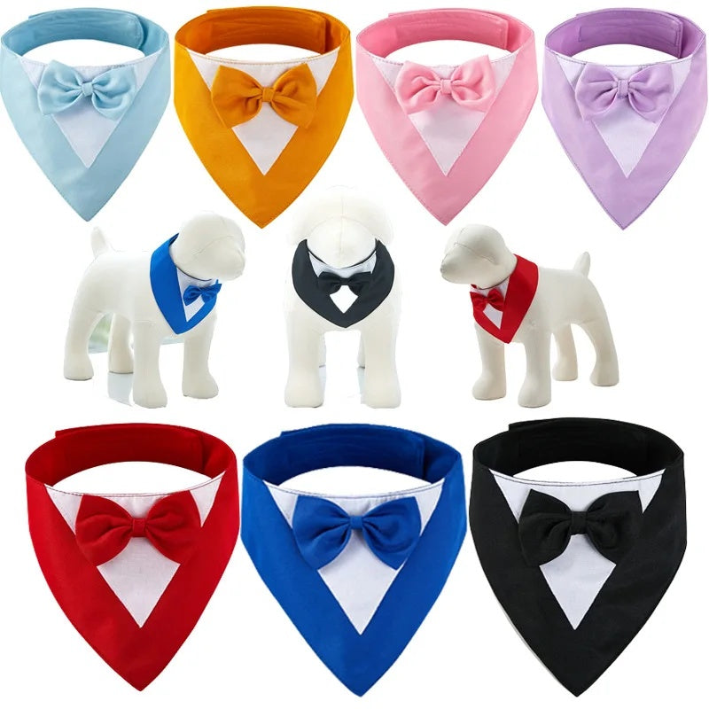 Triangle Bib Bow Saliva Towel Pet Collar Dog Clothing