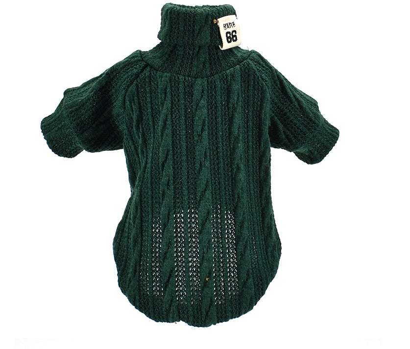 Dog Sweater Turtleneck Solid Color  Warm Cotton For Puppy Small Medium Dogs Sweatshirt Jacket