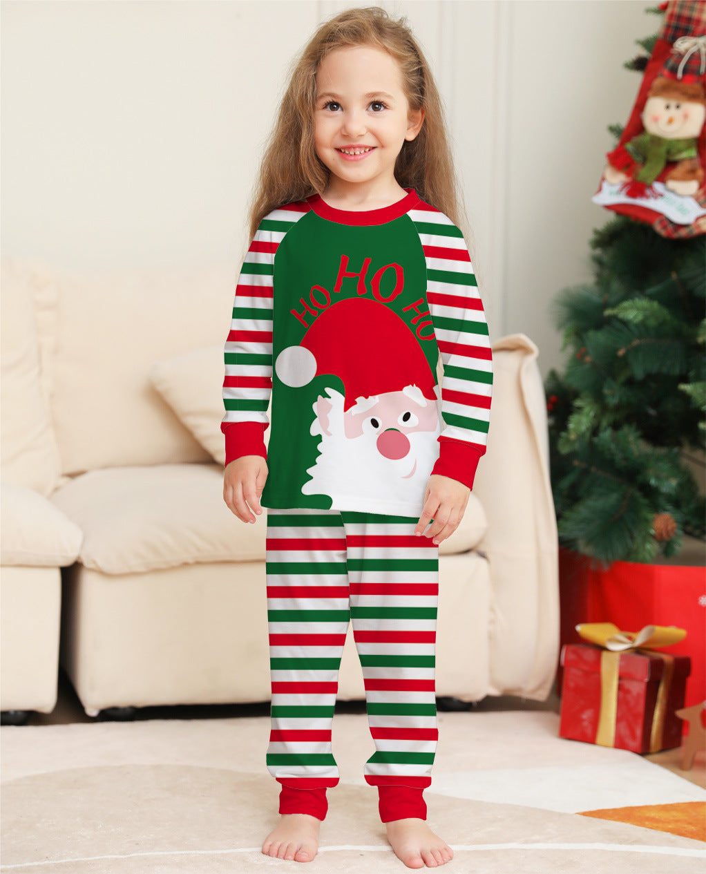 Family Christmas Pajamas Matching Sets Red Stripe Xmas Holiday Sleepwear Outfits