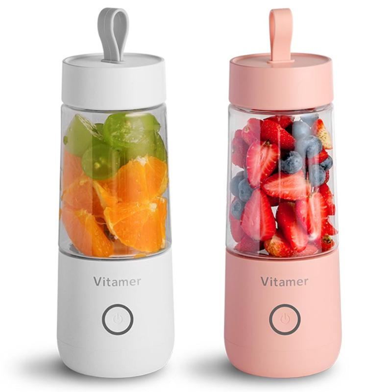 350ml Portable Blender Juicer Electric USB Rechargeable Mixer Smoothie Slushy