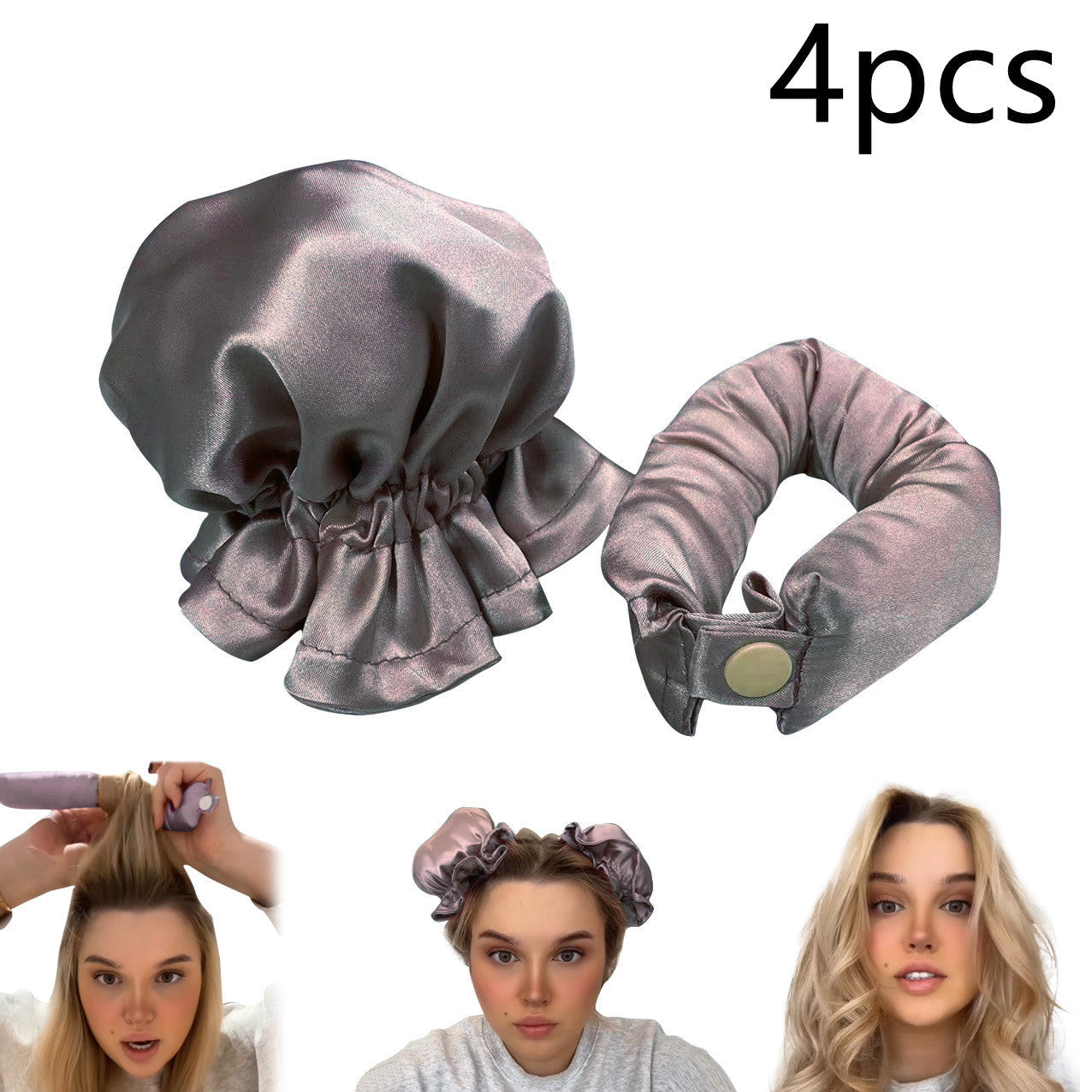 New Heatless Curl Stick With Cloth Cover Cute Ball Head Hair Curler