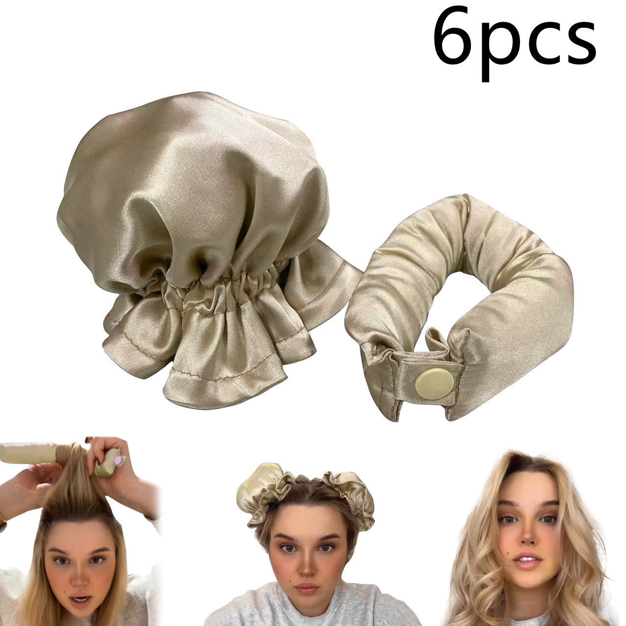 New Heatless Curl Stick With Cloth Cover Cute Ball Head Hair Curler