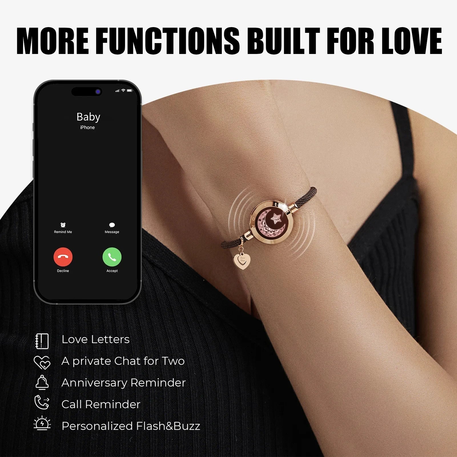 Totwoo Long Distance Touch Bracelets for Couples Light Up Relationship Gifts / Free shipping