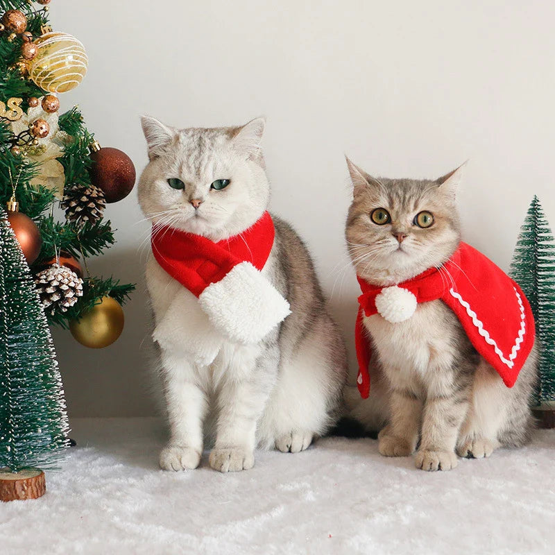 Cat Costume Santa Elk Cosplay Christmas Dog Pet Scarf