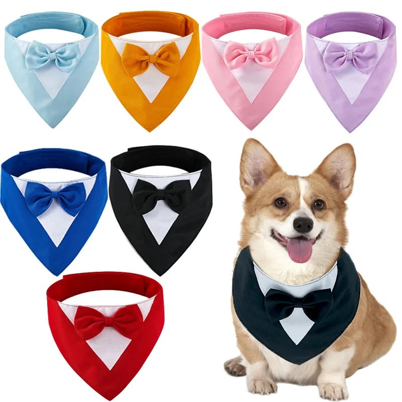 Triangle Bib Bow Saliva Towel Pet Collar Dog Clothing