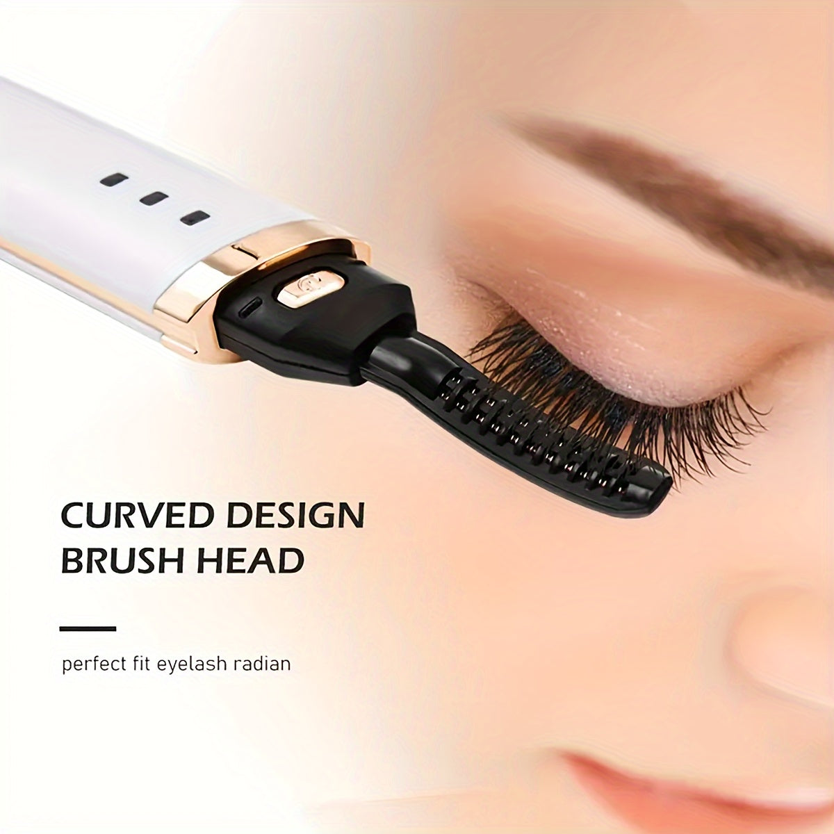 1pc Portable Electric Eyelash Curler Rechargeable Lash Curler Quick Natural